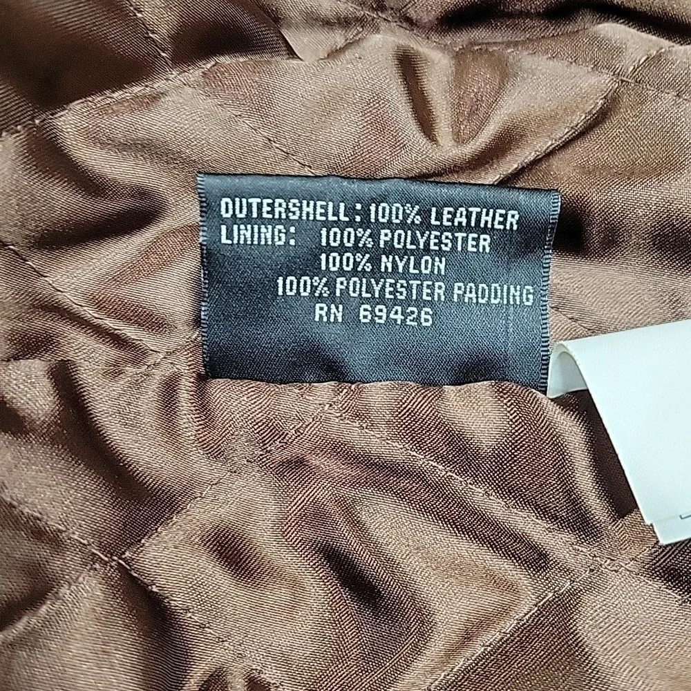Vintage Wilson's The Leather‎ Experts Brown Leather Jacket Size S Button Front - Picture 9 of 9
